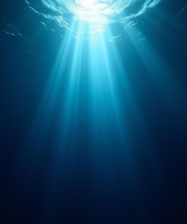 A breathtaking underwater vista showing light rays penetrating deep blue waters symbolizing business clarity